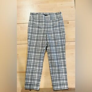Up! Pants Black and White Plaid Ankle Pants | Thinny Pull-On | Size 10